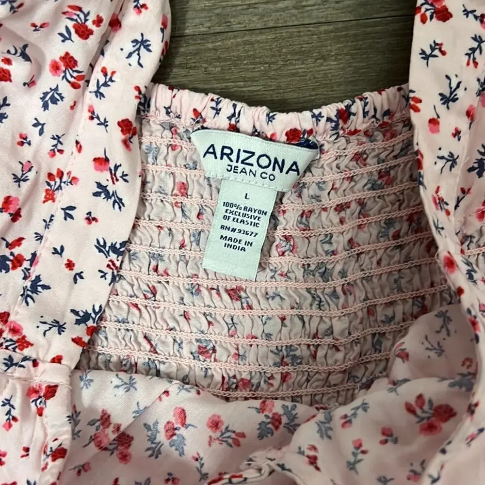Arizona Jean Co. Sleeveless Pink Floral Romper w/ Lace-up Detail - Picture 3 of 7